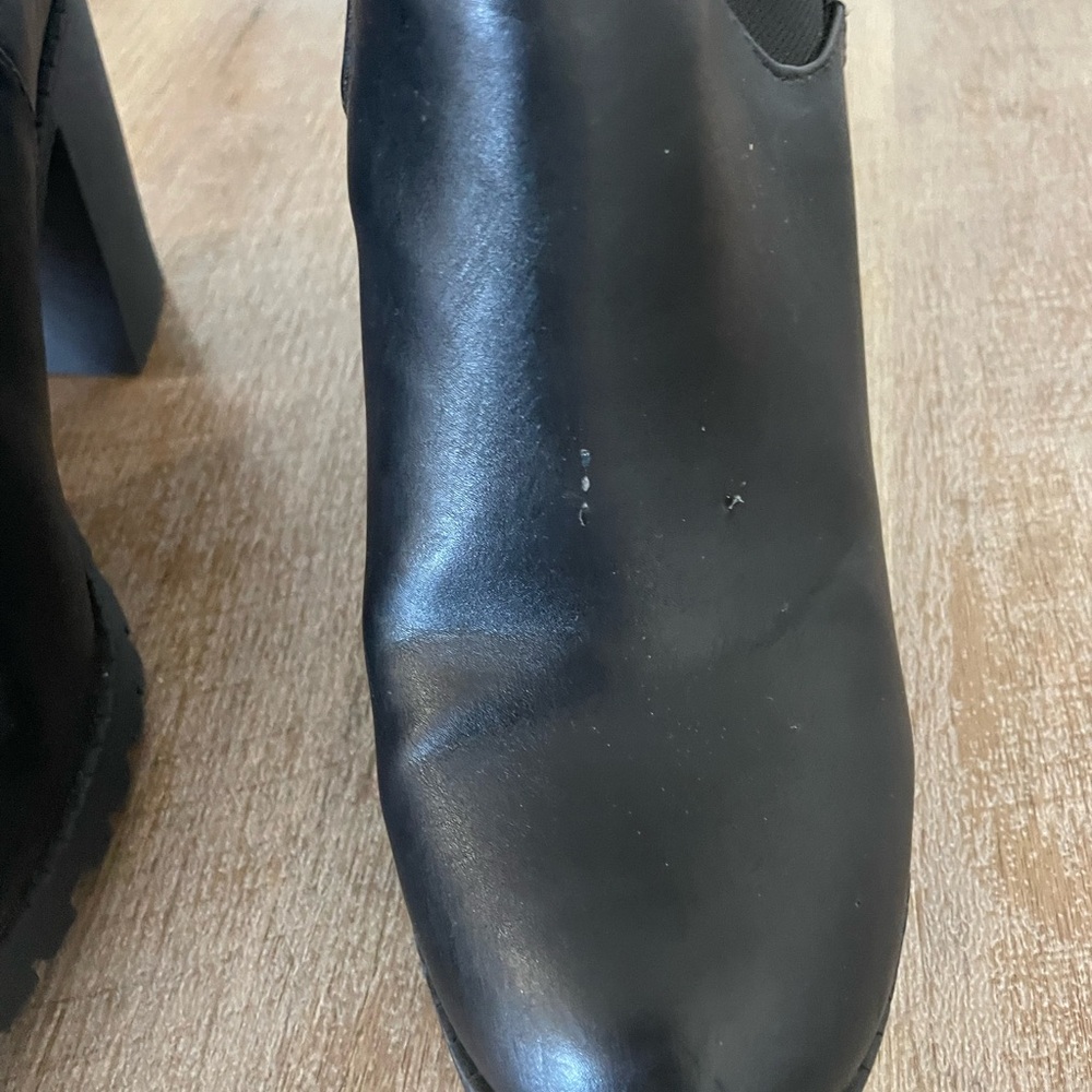 Black Leather Ankle Boots - Picture 4 of 5